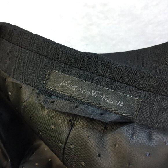 New! Michael Strahan Jacket Blazer Mens 56R Black Striped Wool Classic Fit - Picture 5 of 16